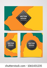 Paper Cut banners, flyers, brochures,  from blue smooth forms with shadows. Vector abstract paper background. Web banner templates for advertising and attracting customers