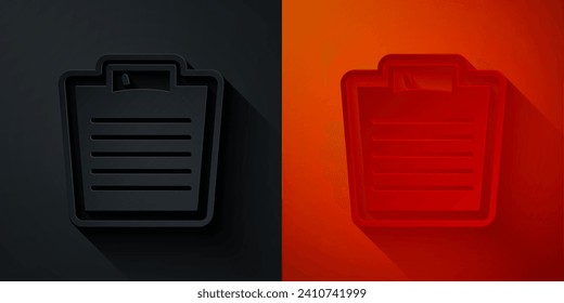 Paper cut Bathroom scales icon isolated on black and red background. Weight measure Equipment. Weight Scale fitness sport concept. Paper art style. Vector
