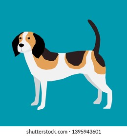 Paper cut beagle dog pattern background. Abstract childish crafted dog for design birthday card, party invitation, poster, pet shop store sale, veterinary clinic advertising, bag print etc.
