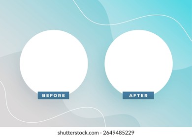 Papel cortado antes y después de la Plantilla con el Vector del espacio de la copia 