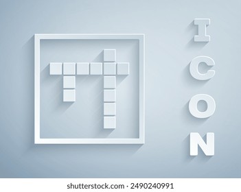 Paper cut Bingo icon isolated on grey background. Lottery tickets for american bingo game. Paper art style. Vector