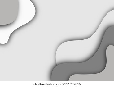 Paper cut of black and white abstract background, concept design.Vector illustration