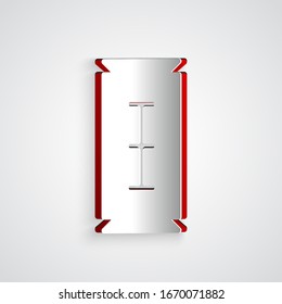 Paper cut Blade razor icon isolated on grey background. Paper art style. Vector Illustration