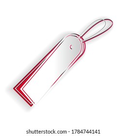 Paper cut Blank label template price tag icon isolated on white background. Empty shopping discounts sticker. Template discount banner. Paper art style. Vector.