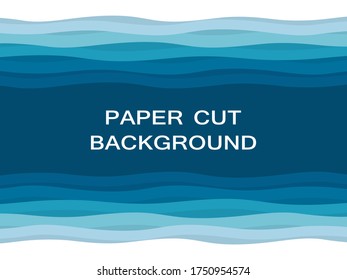 Paper cut blue abstract background. Vector illustration for advertising, site, branding, invitations, presentations, banners and flyers.