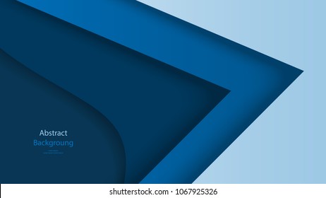 Paper cut Blue color background abstract art vector