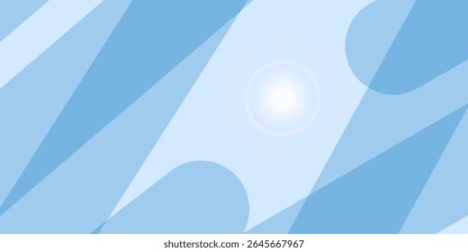 Papel cortado Fondo de color azul Vector de arte abstracto