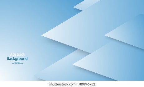 Paper cut Blue color background abstract art vector