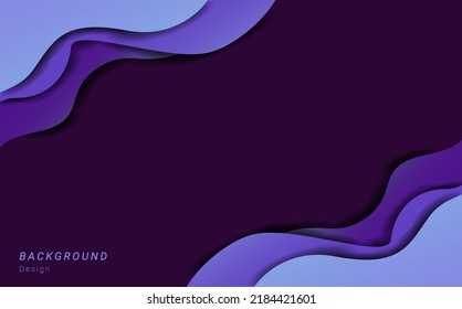 paper cut blue ocean wave abstract template background