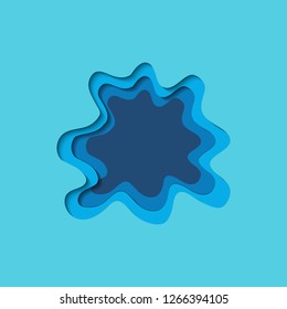 Paper cut blue style on a background