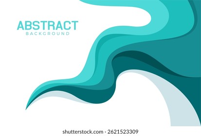 paper cut blue wave abstract background