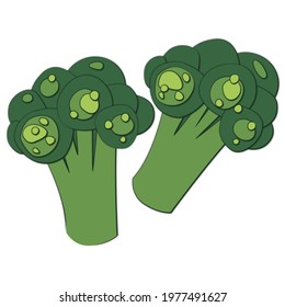 paper cut broccoli. Vector illustration