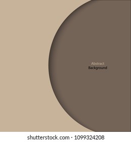 Paper cut brown color background abstract art vector