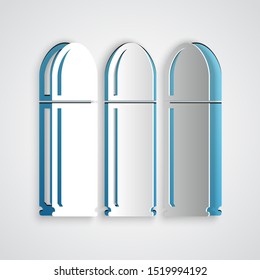 Paper cut Bullet icon isolated on grey background. Paper art style. Vector Illustration