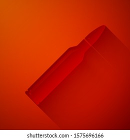 Paper cut Bullet icon isolated on red background. Paper art style. Vector Illustration