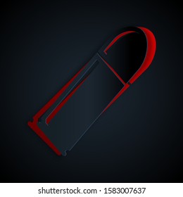 Paper cut Bullet icon isolated on black background. Paper art style. Vector Illustration