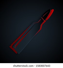 Paper cut Bullet icon isolated on black background. Paper art style. Vector Illustration