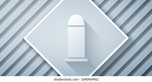 Paper cut Bullet icon isolated on grey background. Paper art style. Vector Illustration