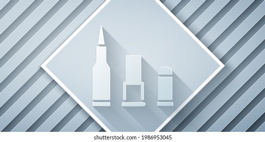 Papier geschnitten Bullet Symbol einzeln auf grauem Hintergrund. Kunststil aus Papier. Vektorgrafik