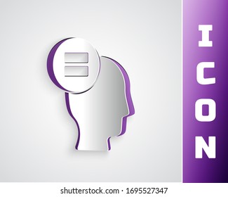 Paper cut Calculation icon isolated on grey background. Paper art style. Vector Illustration