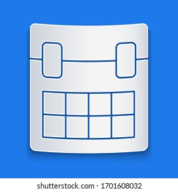 Paper cut Calendar icon isolated on blue background. Event reminder symbol. Paper art style. Vector Illustration