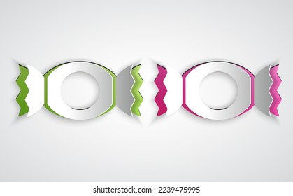 Paper cut Candy icon isolated on grey background. Happy Halloween party. Paper art style. Vector