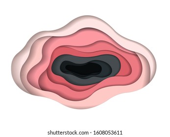 Paper cut carve abstract background isolated on white. Design layout  Vector illustration.