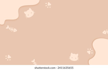 Paper cut cat food  for cat icon isolated on blue background. Dog or cat paw print. Paper art style. Vector