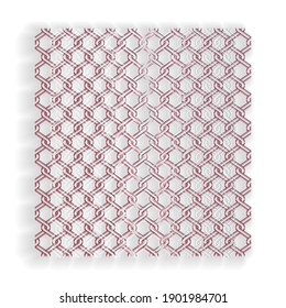 Paper cut Chain Fence icon isolated on white background. Metallic wire mesh pattern. Paper art style. Vector.