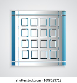 Paper cut Checkered napkin icon isolated on grey background. Paper art style. Vector Illustration