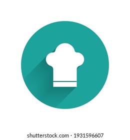 Paper Cut Chef Hat Icon Isolated On Blue Background. Cooking Symbol. Cooks Hat. Paper Art Style. Vector
