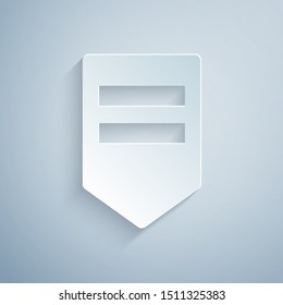 Paper cut Chevron icon isolated on grey background. Military badge sign. Paper art style. Vector Illustration