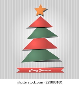 Paper Cut Christmas tree background