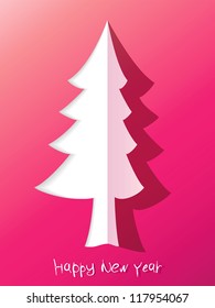 Paper cut christmas tree. + EPS8 vector file