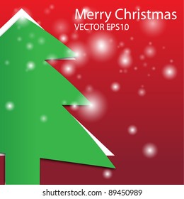 Paper cut christmas tree with star