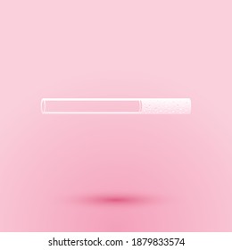 Paper cut Cigarette icon isolated on pink background. Tobacco sign. Smoking symbol. Paper art style. Vector.