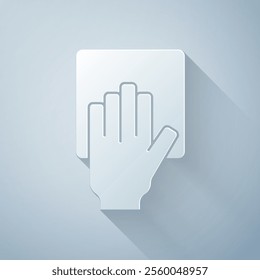 Paper cut Cleaning service icon isolated on grey background. Paper art style. Vector
