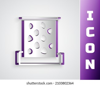 Paper cut Climbing wall icon isolated on grey background. Paper art style. Vector