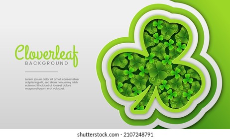 Paper Cut Cloverleaf as a Background