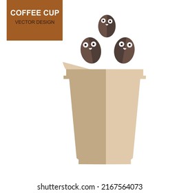 Corte de papel de la taza de café. Copa sobre fondo blanco. Diseño plano. ilustración vectorial.