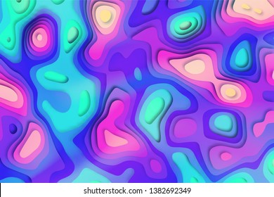 Paper cut of colorful of holographic background texture in pastel or neon color design, Gift card, fashion. vector illustration