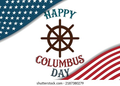 paper cut columbus day greeting card