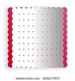 Paper cut Cookie icon isolated on white background. Pastry sing. Biscuit symbol. Paper art style. Vector.