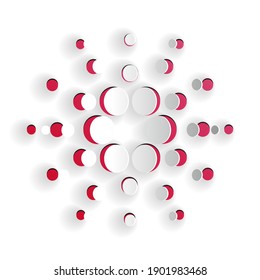 Paper cut Cryptocurrency coin Cardano ADA icon isolated on white background. Digital currency. Altcoin symbol. Blockchain based secure crypto currency. Paper art style. Vector.