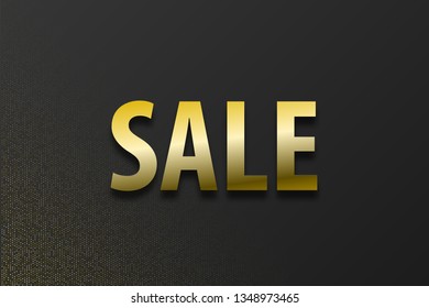 Paper cut dark black abstract 3d web trendy background. Realistic papercut gold halftone banner. 3d backdrop. Concept material design. Minimalist cover template. Black Friday Sale discount.