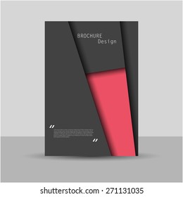 Paper cut dark brochure / flyer design, eps10 Vector.