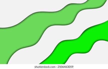 Papierschnitt mit abstraktem Hintergrund. Vektordesign-Layout für Geschäftspräsentationen, Banner, Flyer, Poster und Einladungen. grün, weiße Farbe