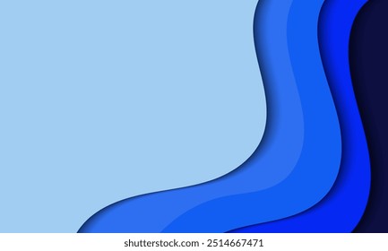 Diseño de corte de papel con fondo abstracto. Diseño de Vector para presentaciones de negocios, Anuncio, volantes, carteles e invitaciones. color azul