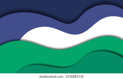 paper cut design with abstract background. Vector design layout for business presentations, banner, flyers, posters and invitations. blue, white, green color
