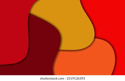 paper cut design with abstract background. Vector design layout for business presentations, banner, flyers, posters and invitations. red, yellow, brown color